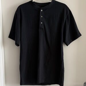 L.L. Bean Black Short Sleeve Henley